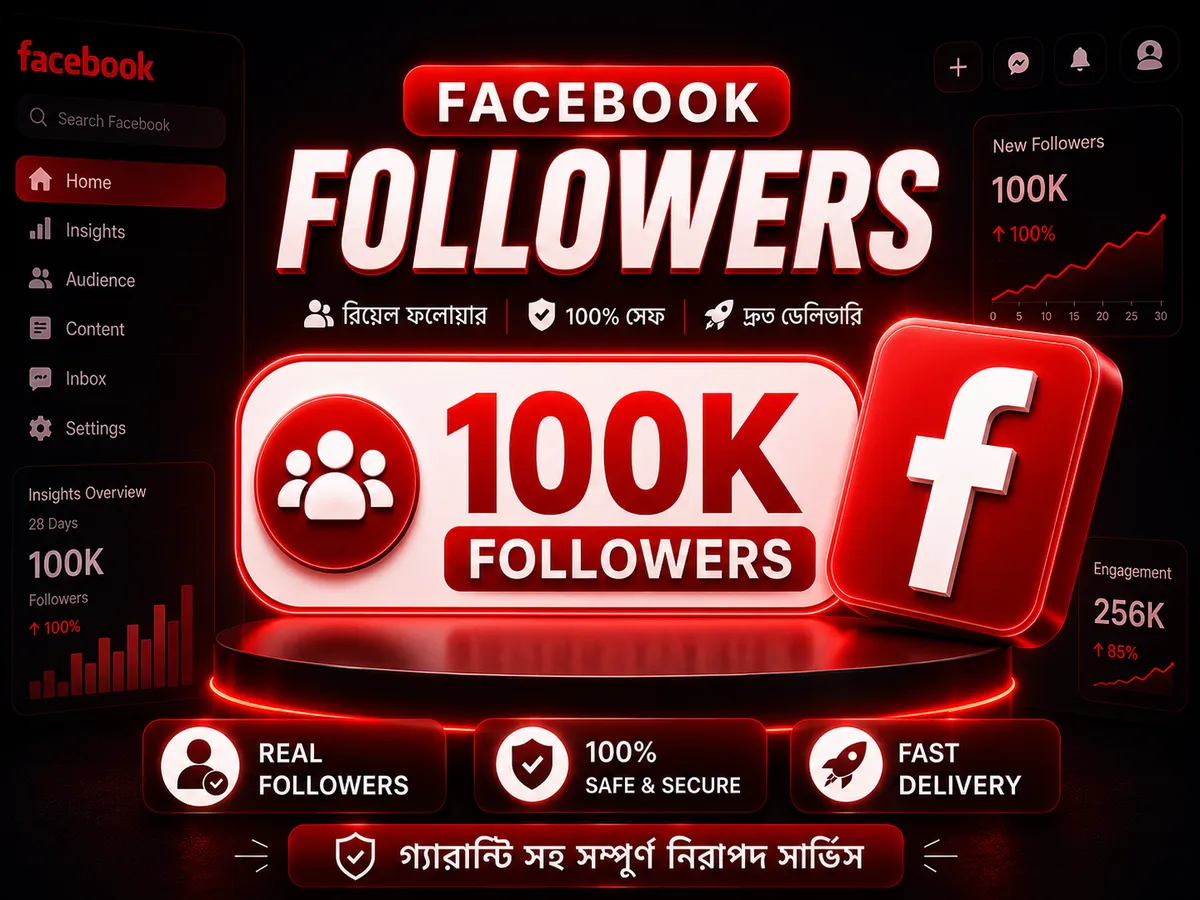 100K Real Follower Full Garunty 